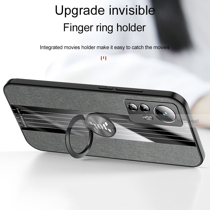 Ultra-thin Silicone Gel Soft Case Cover with Magnetic Finger Ring Stand A07 for Xiaomi Mi 12 5G