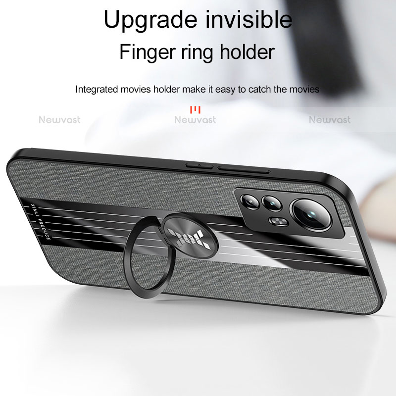 Ultra-thin Silicone Gel Soft Case Cover with Magnetic Finger Ring Stand A07 for Xiaomi Mi 12S 5G