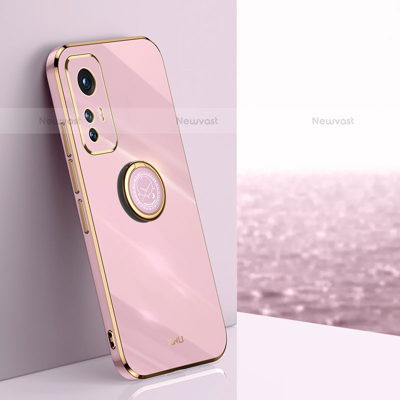 Ultra-thin Silicone Gel Soft Case Cover with Magnetic Finger Ring Stand A10 for Xiaomi Mi 12 Pro 5G