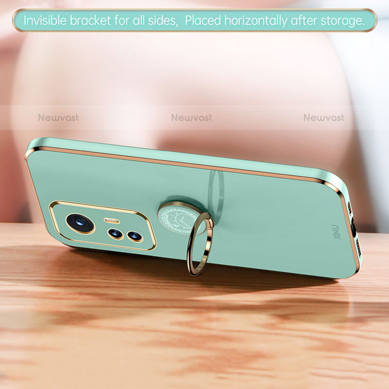 Ultra-thin Silicone Gel Soft Case Cover with Magnetic Finger Ring Stand A10 for Xiaomi Mi 12S Pro 5G