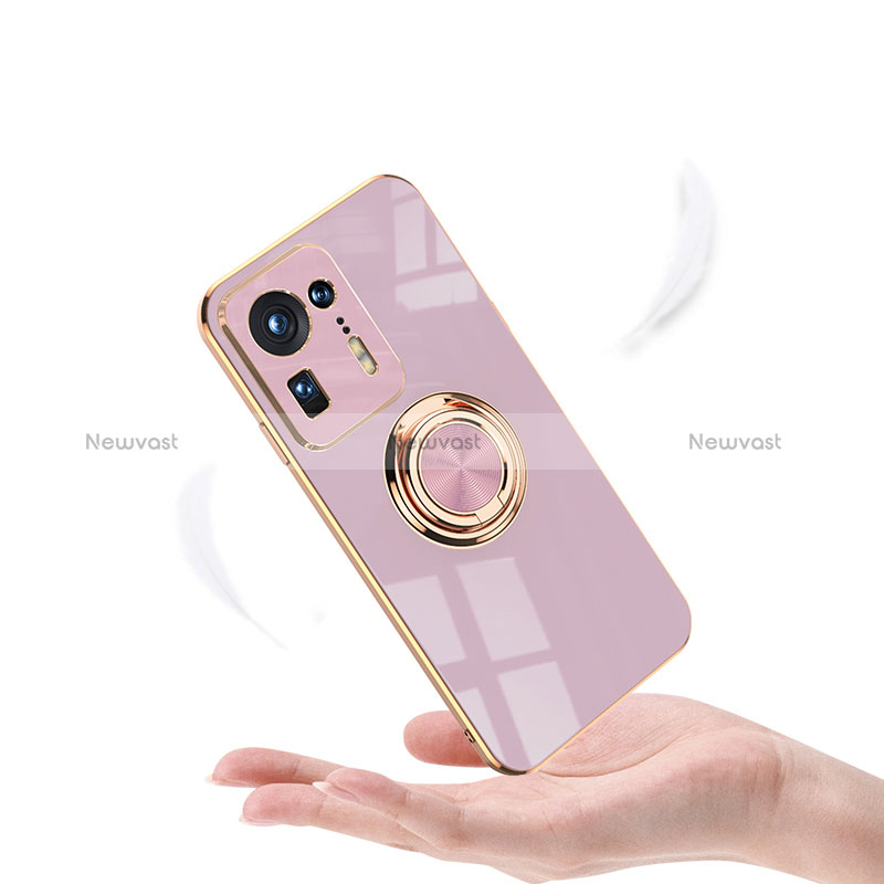 Ultra-thin Silicone Gel Soft Case Cover with Magnetic Finger Ring Stand AN1 for Xiaomi Mi Mix 4 5G