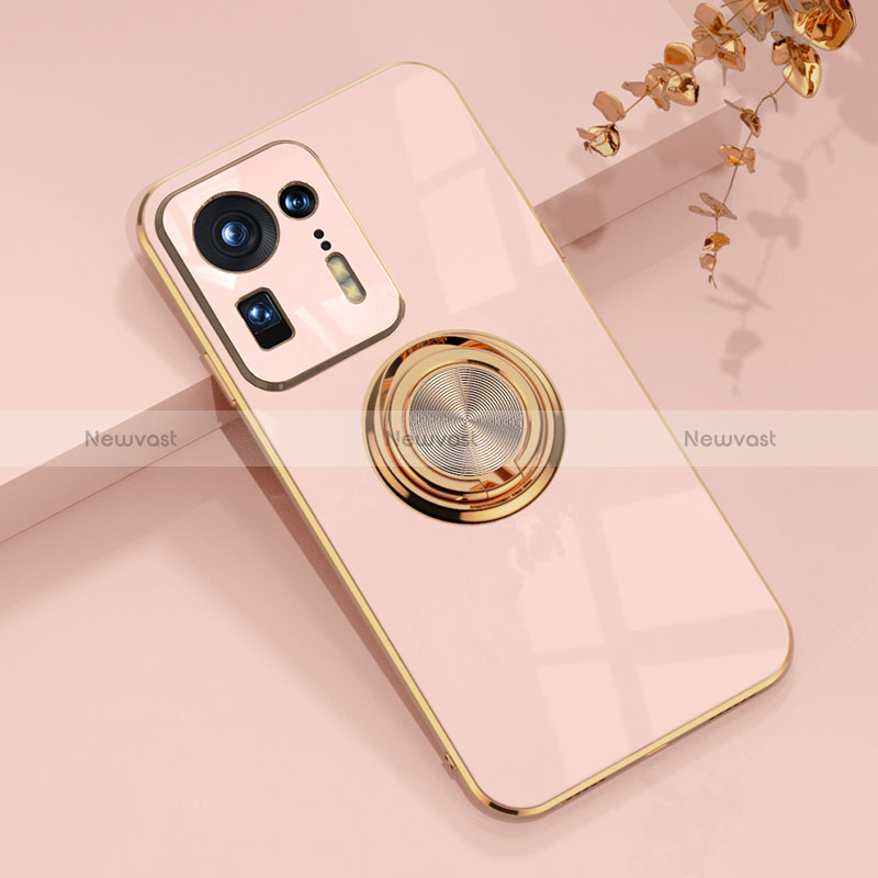 Ultra-thin Silicone Gel Soft Case Cover with Magnetic Finger Ring Stand AN1 for Xiaomi Mi Mix 4 5G
