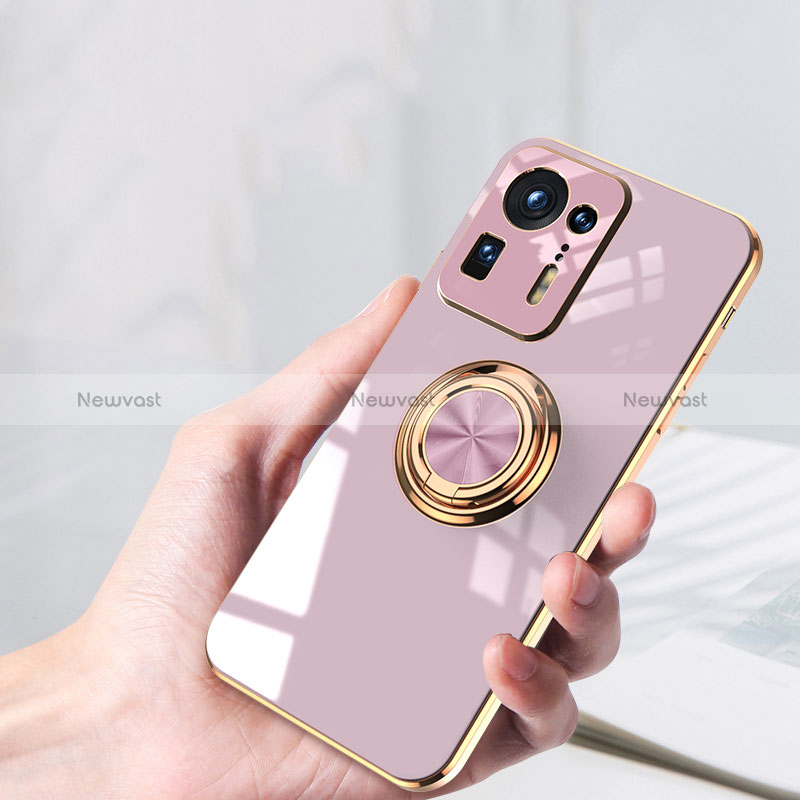 Ultra-thin Silicone Gel Soft Case Cover with Magnetic Finger Ring Stand AN1 for Xiaomi Mi Mix 4 5G