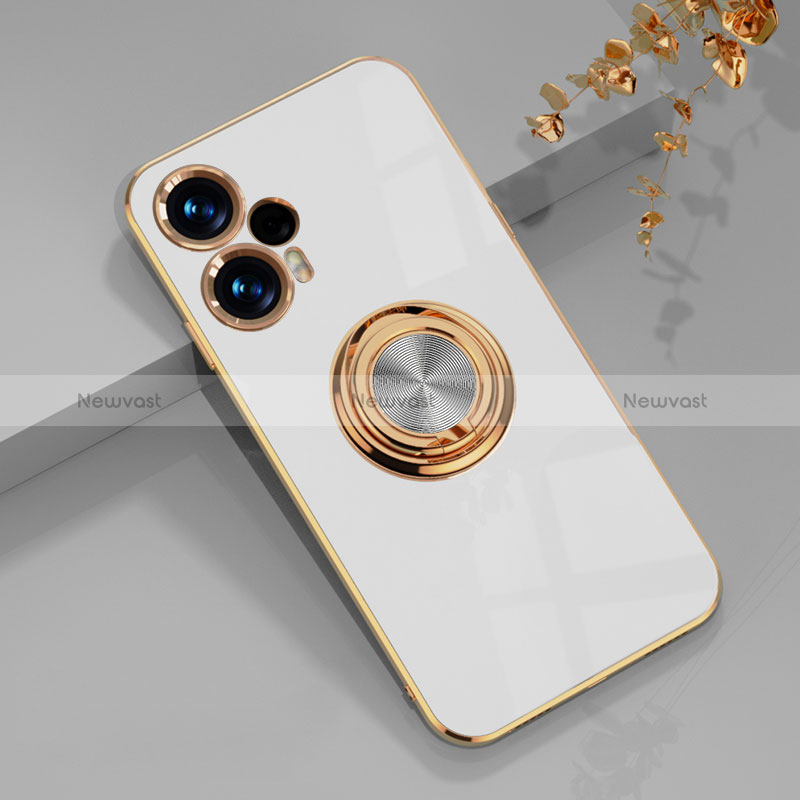 Ultra-thin Silicone Gel Soft Case Cover with Magnetic Finger Ring Stand AN1 for Xiaomi Poco F5 5G