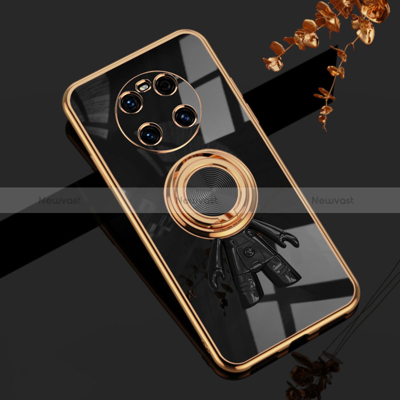 Ultra-thin Silicone Gel Soft Case Cover with Magnetic Finger Ring Stand AN2 for Huawei Mate 40