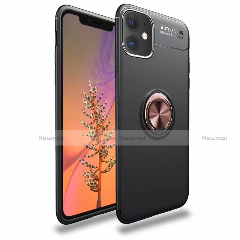 Ultra-thin Silicone Gel Soft Case Cover with Magnetic Finger Ring Stand for Apple iPhone 11