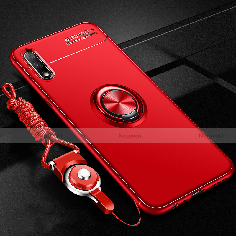 Ultra-thin Silicone Gel Soft Case Cover with Magnetic Finger Ring Stand for Huawei Enjoy 10