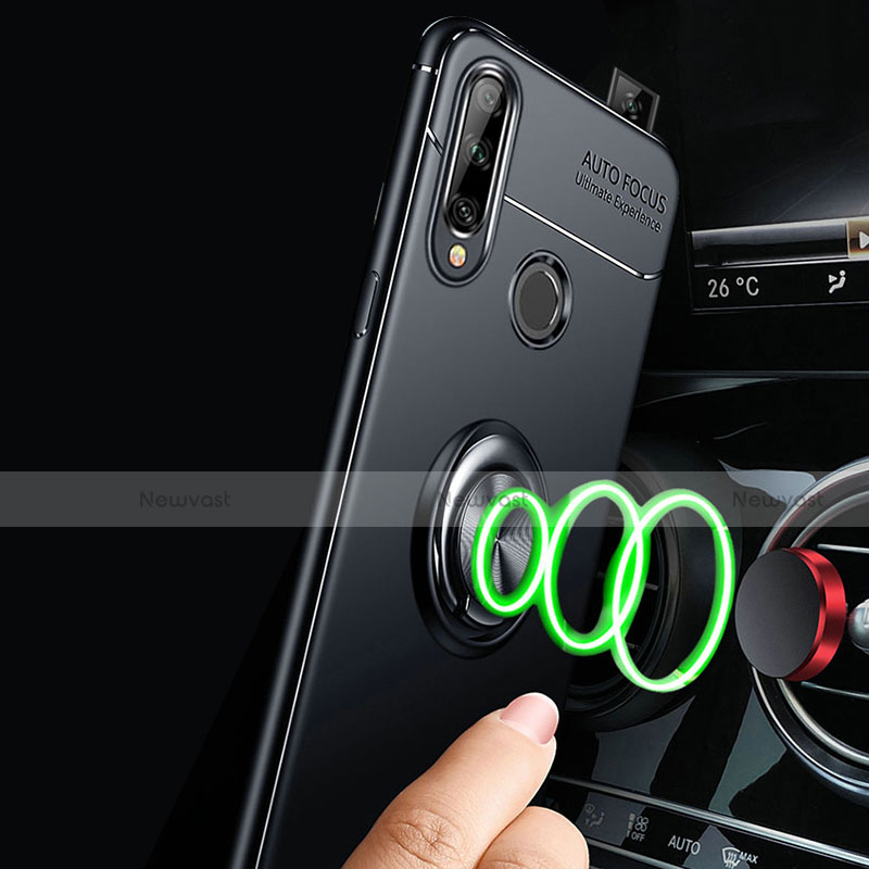 Ultra-thin Silicone Gel Soft Case Cover with Magnetic Finger Ring Stand for Huawei Enjoy 10 Plus