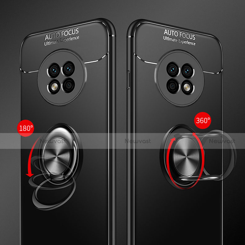 Ultra-thin Silicone Gel Soft Case Cover with Magnetic Finger Ring Stand for Huawei Enjoy 20 Plus 5G