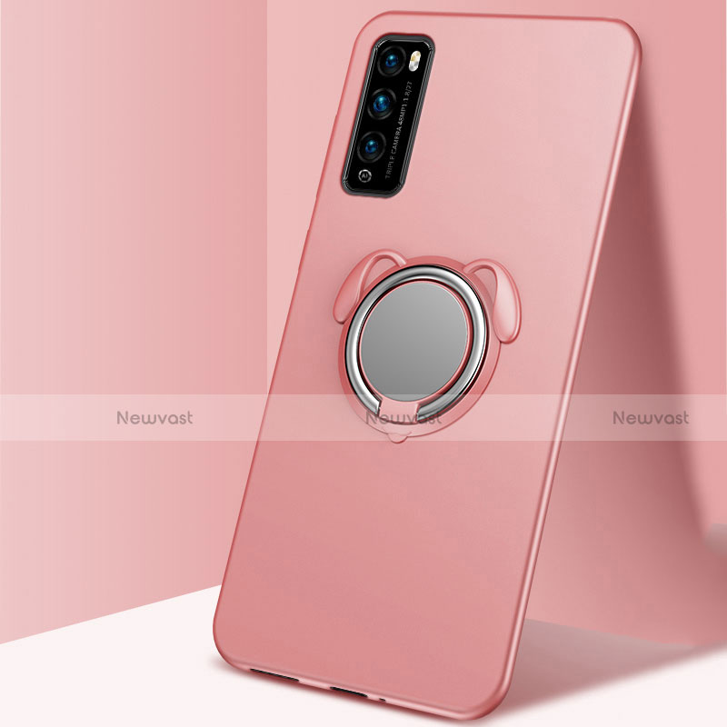 Ultra-thin Silicone Gel Soft Case Cover with Magnetic Finger Ring Stand for Huawei Enjoy 20 Pro 5G