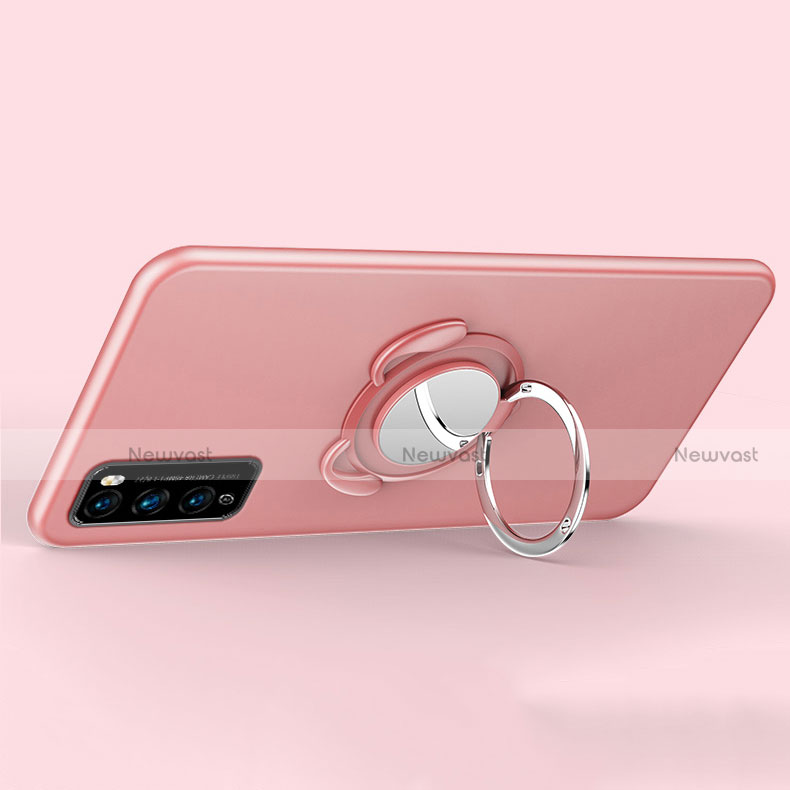 Ultra-thin Silicone Gel Soft Case Cover with Magnetic Finger Ring Stand for Huawei Enjoy 20 Pro 5G