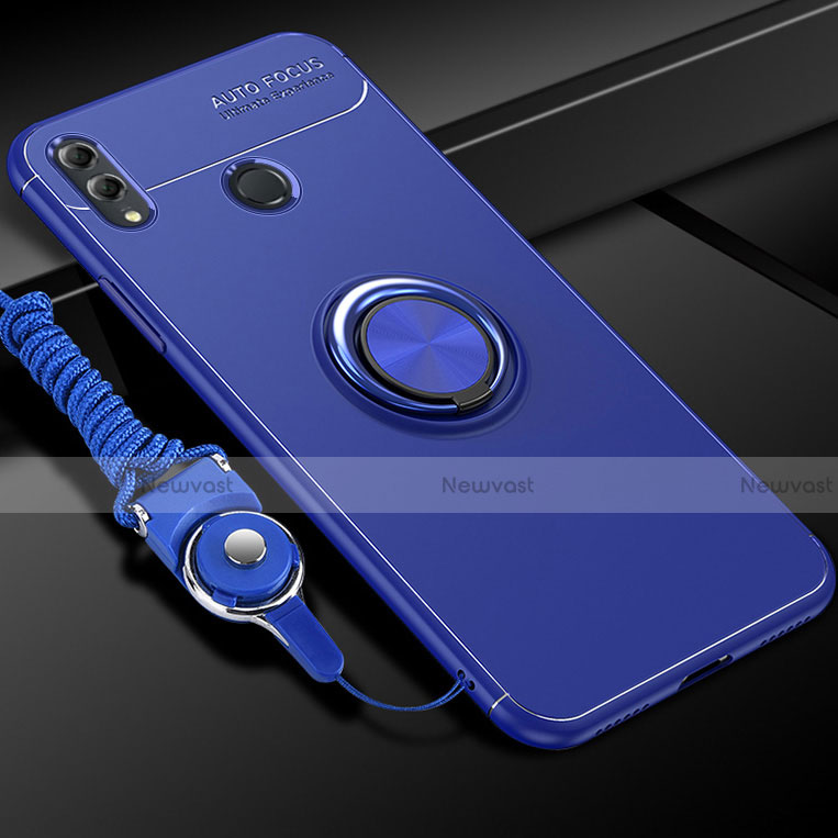 Ultra-thin Silicone Gel Soft Case Cover with Magnetic Finger Ring Stand for Huawei Honor 10 Lite
