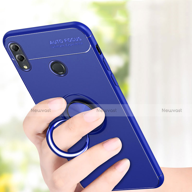 Ultra-thin Silicone Gel Soft Case Cover with Magnetic Finger Ring Stand for Huawei Honor 10 Lite