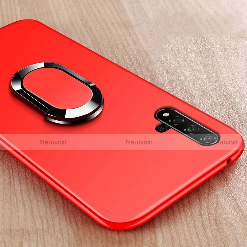 Ultra-thin Silicone Gel Soft Case Cover with Magnetic Finger Ring Stand for Huawei Honor 20