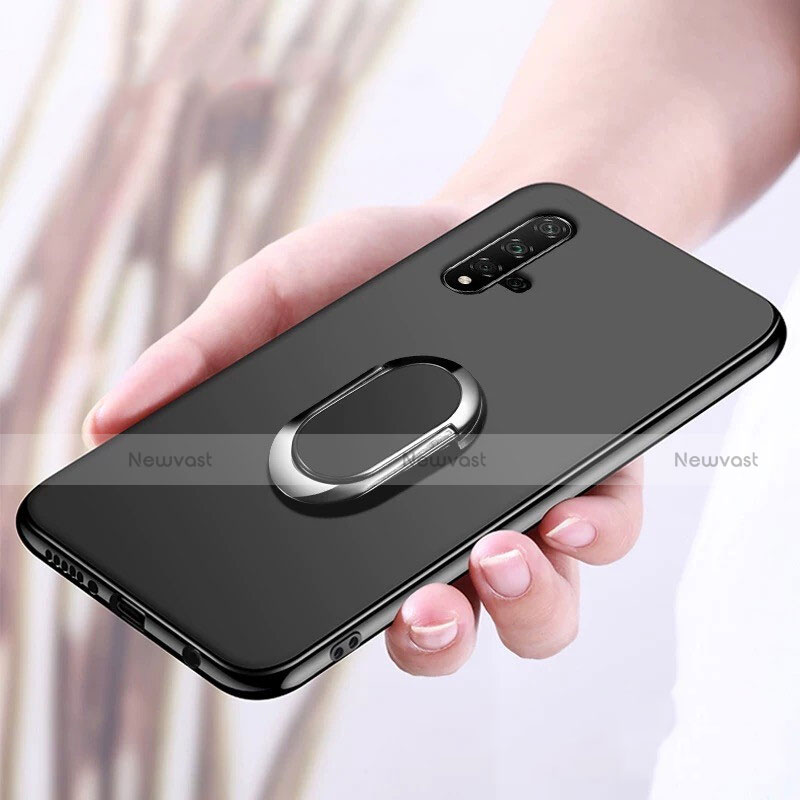 Ultra-thin Silicone Gel Soft Case Cover with Magnetic Finger Ring Stand for Huawei Honor 20