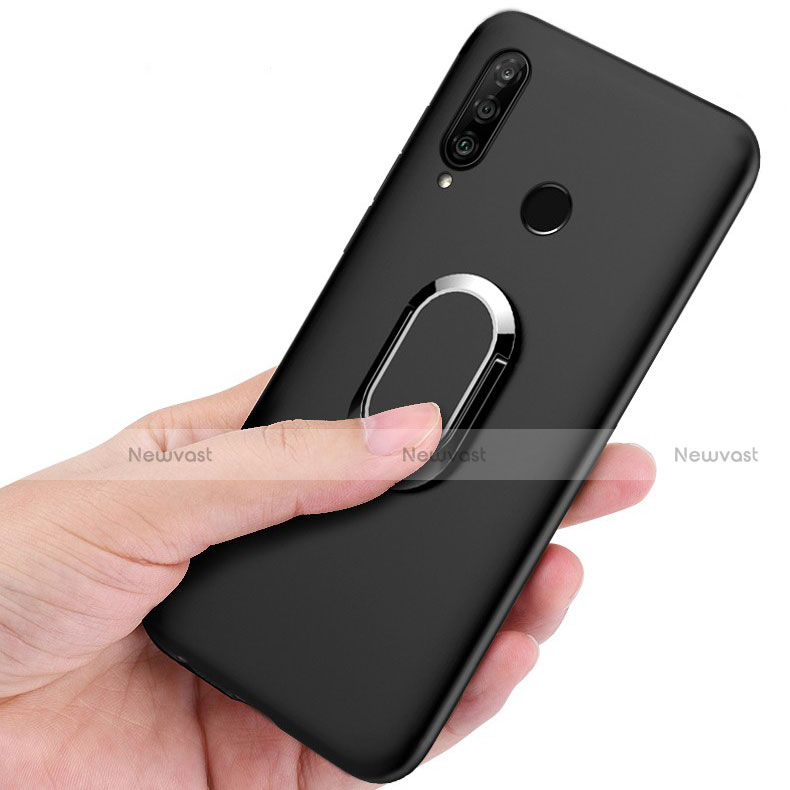 Ultra-thin Silicone Gel Soft Case Cover with Magnetic Finger Ring Stand for Huawei Honor 20 Lite