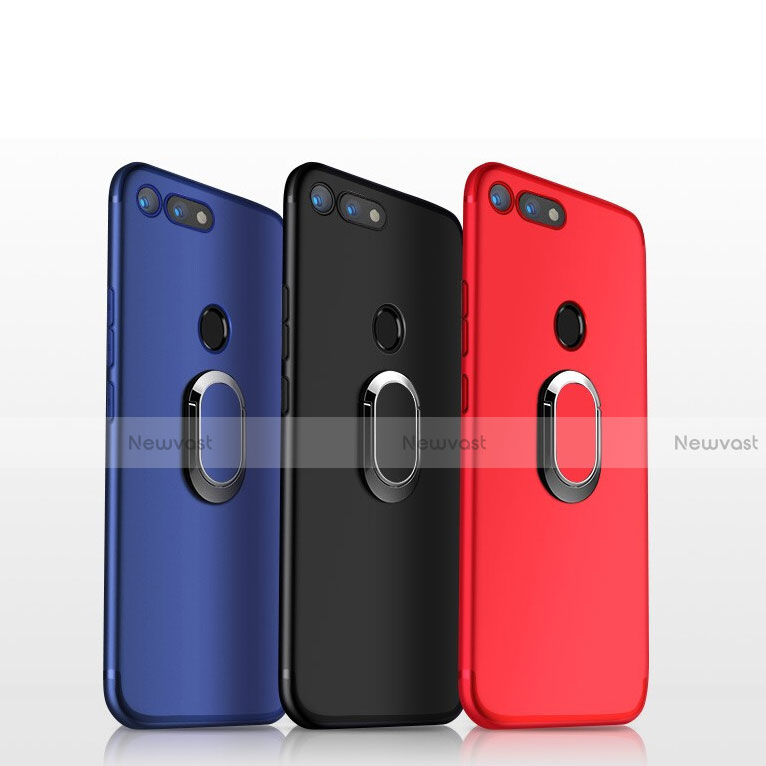 Ultra-thin Silicone Gel Soft Case Cover with Magnetic Finger Ring Stand for Huawei Honor V20