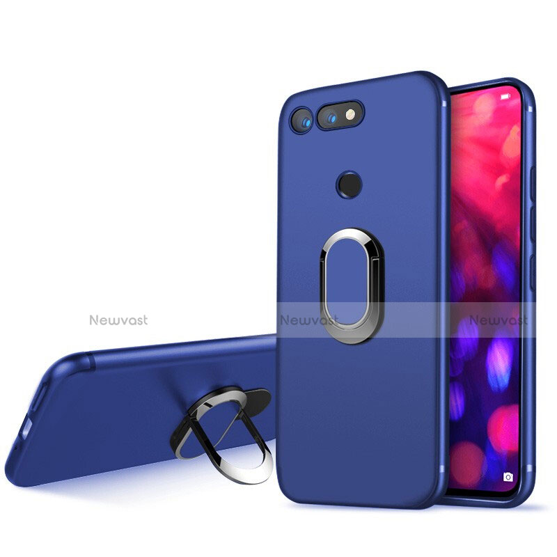 Ultra-thin Silicone Gel Soft Case Cover with Magnetic Finger Ring Stand for Huawei Honor V20