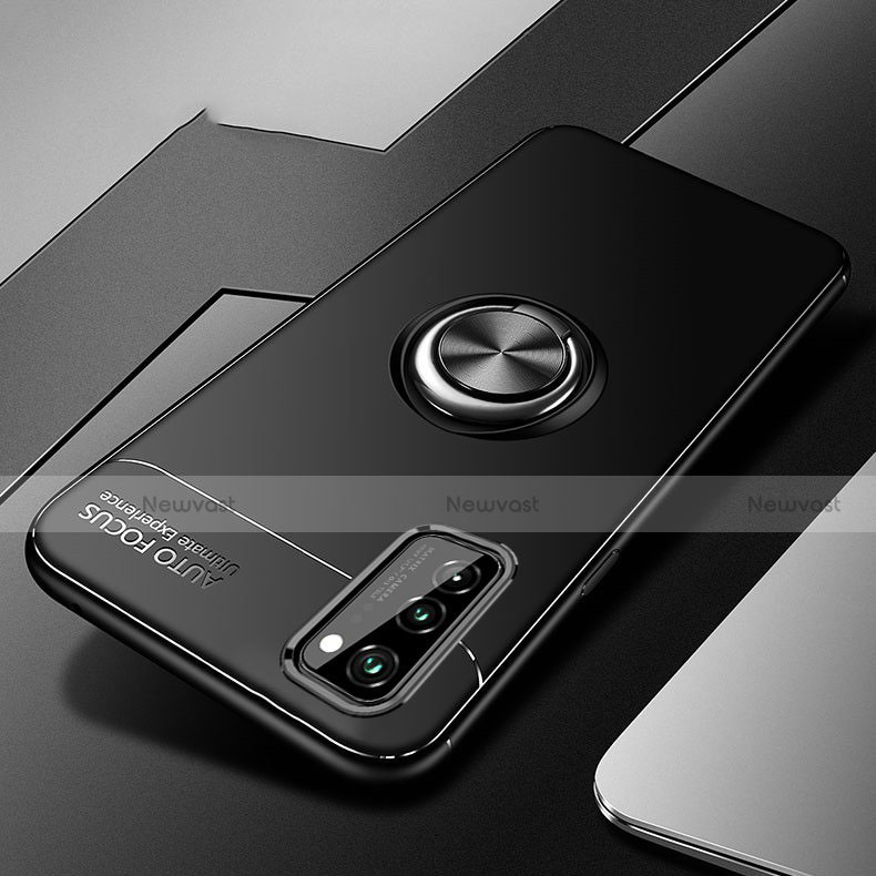 Ultra-thin Silicone Gel Soft Case Cover with Magnetic Finger Ring Stand for Huawei Honor View 30 Pro 5G
