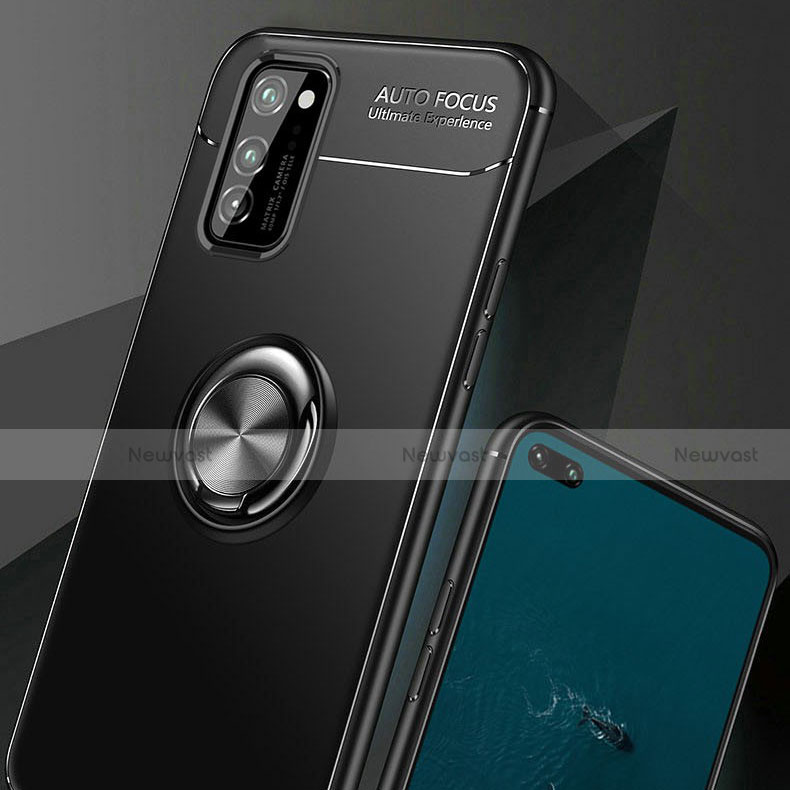 Ultra-thin Silicone Gel Soft Case Cover with Magnetic Finger Ring Stand for Huawei Honor View 30 Pro 5G