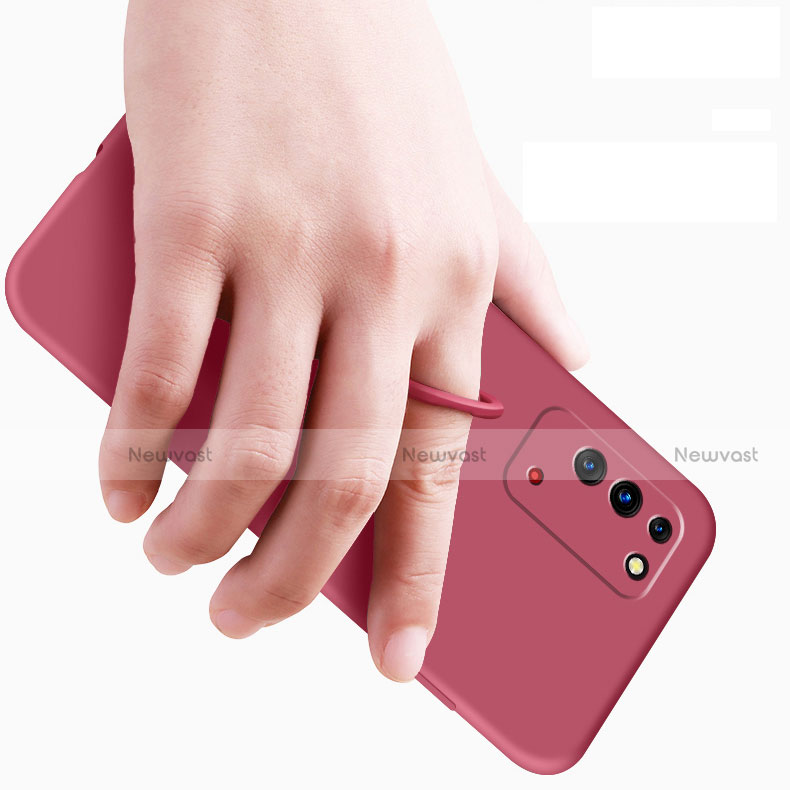 Ultra-thin Silicone Gel Soft Case Cover with Magnetic Finger Ring Stand for Huawei Honor X10 5G