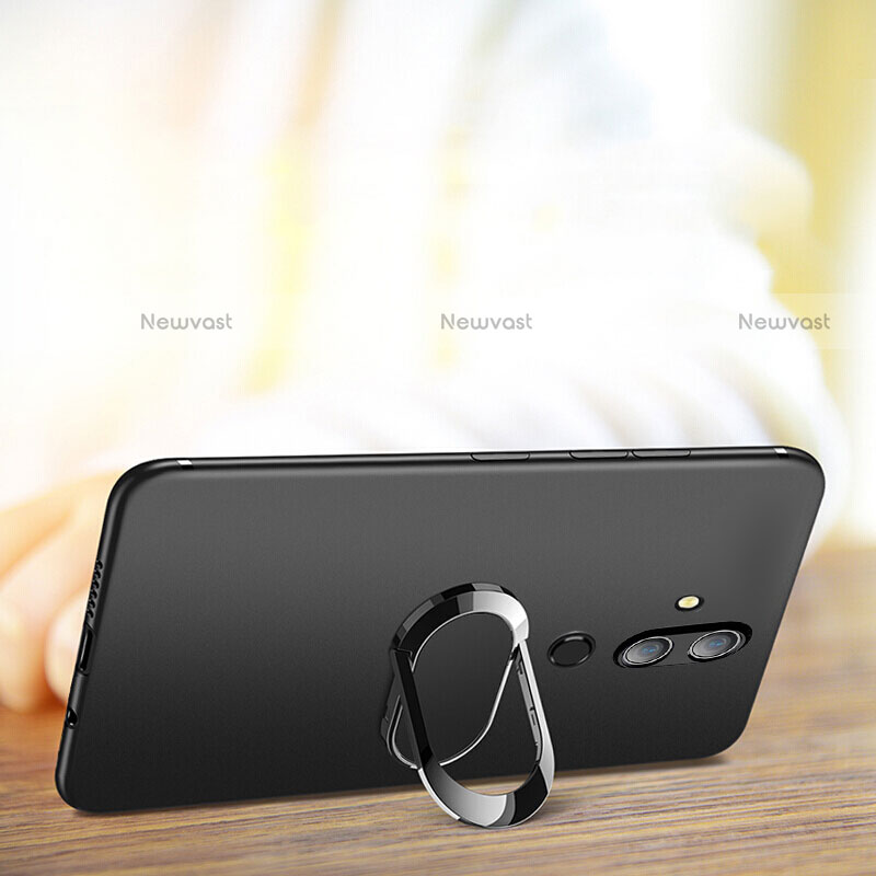 Ultra-thin Silicone Gel Soft Case Cover with Magnetic Finger Ring Stand for Huawei Maimang 7