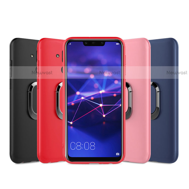 Ultra-thin Silicone Gel Soft Case Cover with Magnetic Finger Ring Stand for Huawei Maimang 7
