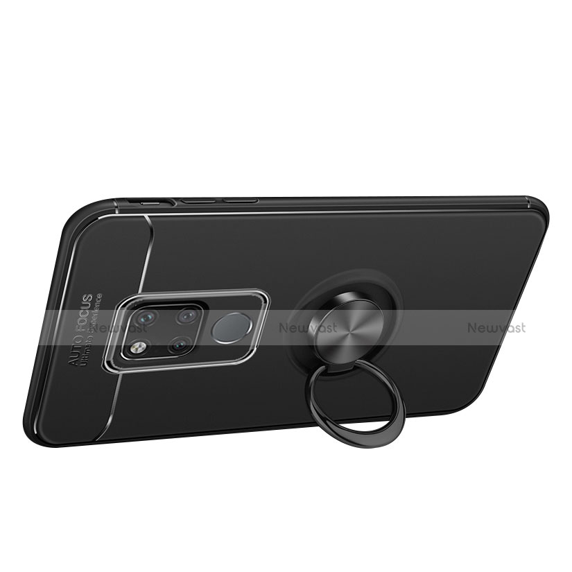 Ultra-thin Silicone Gel Soft Case Cover with Magnetic Finger Ring Stand for Huawei Mate 20