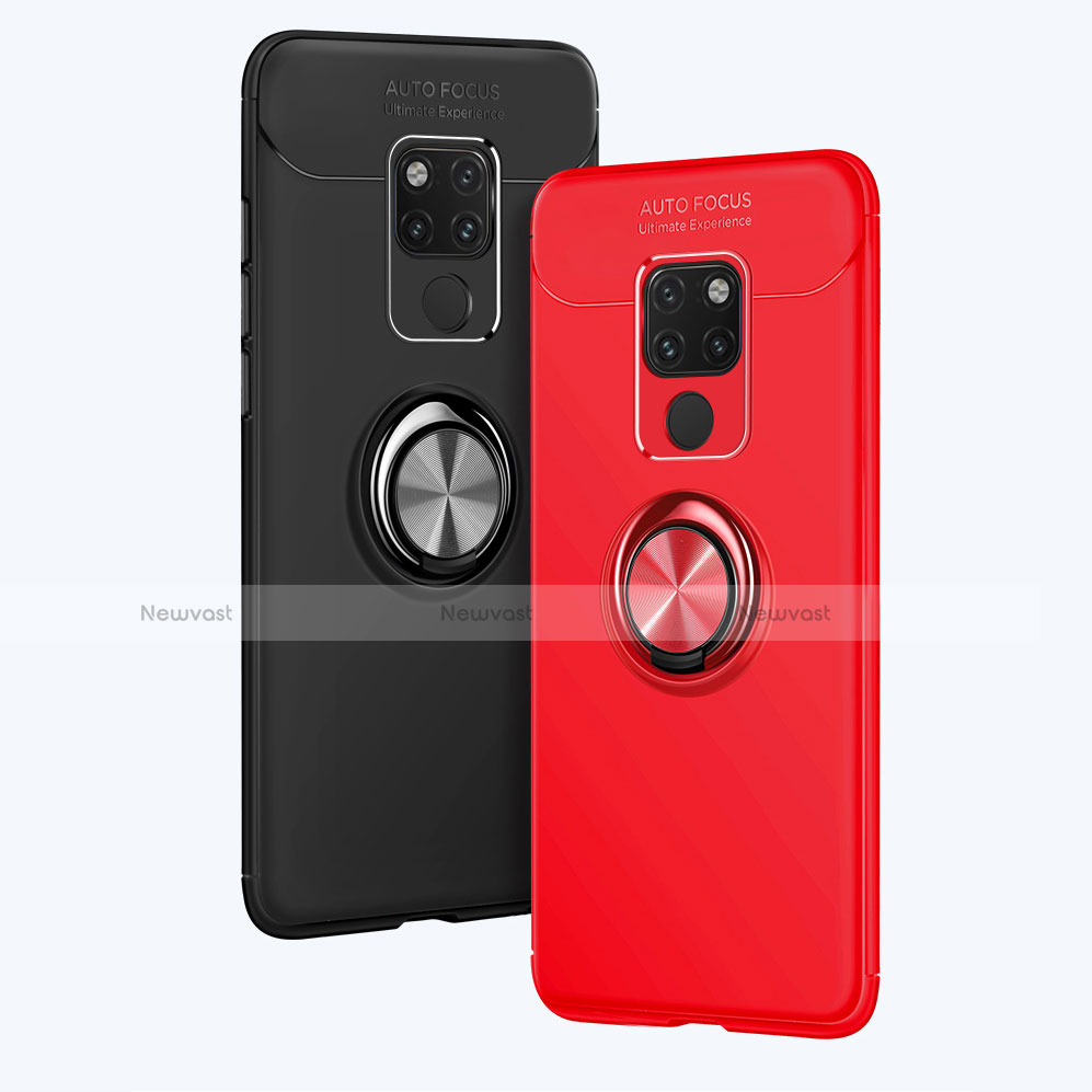 Ultra-thin Silicone Gel Soft Case Cover with Magnetic Finger Ring Stand for Huawei Mate 20