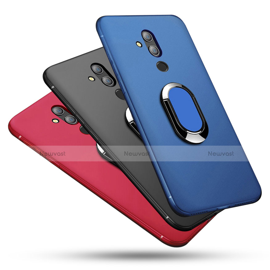 Ultra-thin Silicone Gel Soft Case Cover with Magnetic Finger Ring Stand for Huawei Mate 20 Lite