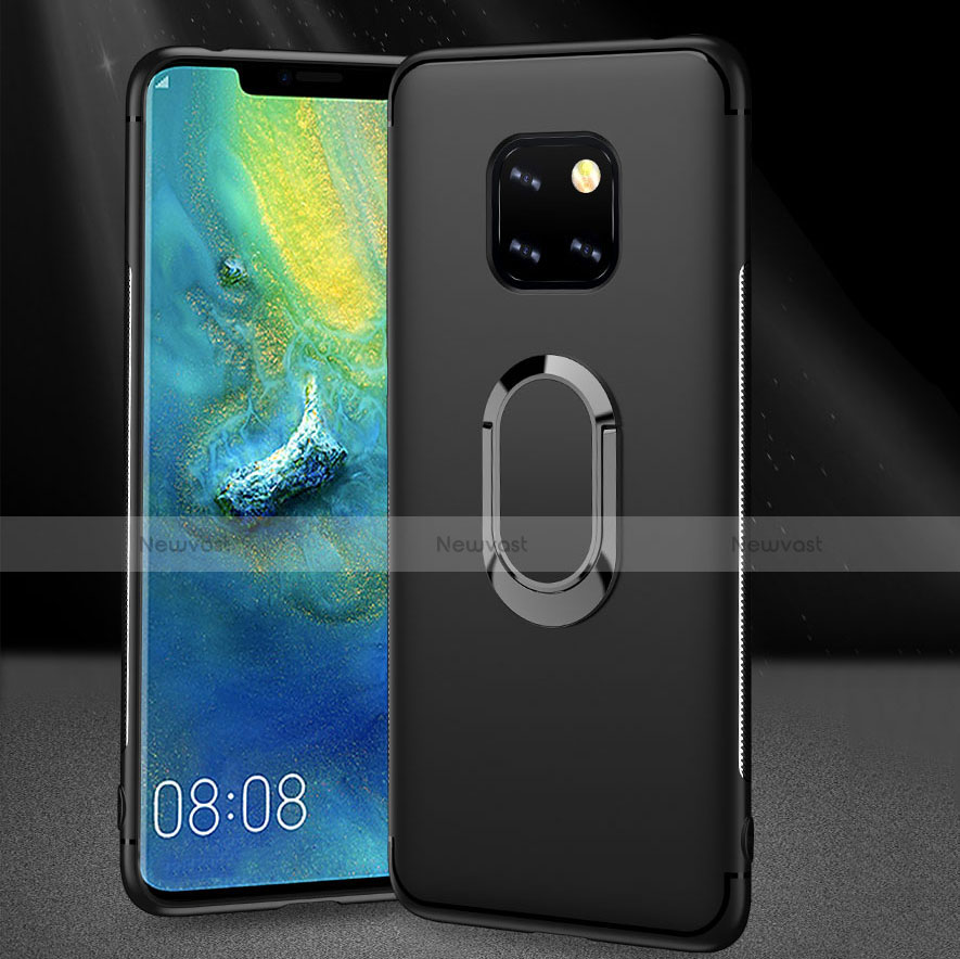 Ultra-thin Silicone Gel Soft Case Cover with Magnetic Finger Ring Stand for Huawei Mate 20 Pro