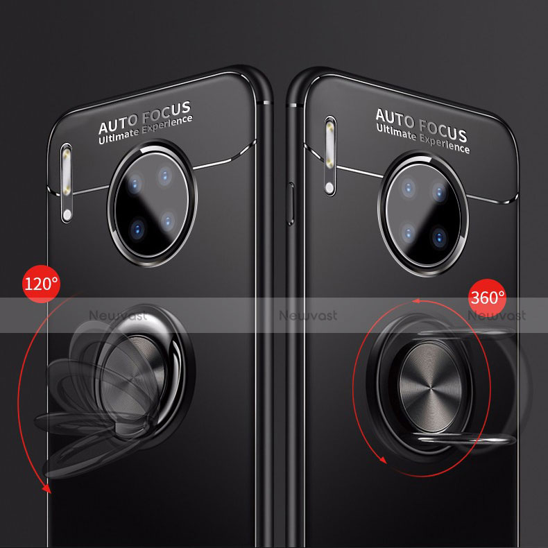 Ultra-thin Silicone Gel Soft Case Cover with Magnetic Finger Ring Stand for Huawei Mate 30