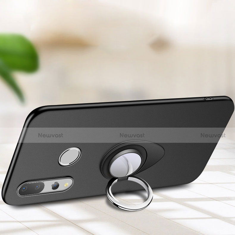 Ultra-thin Silicone Gel Soft Case Cover with Magnetic Finger Ring Stand for Huawei Nova 4