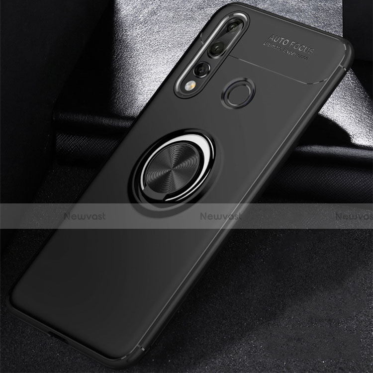 Ultra-thin Silicone Gel Soft Case Cover with Magnetic Finger Ring Stand for Huawei Nova 4e