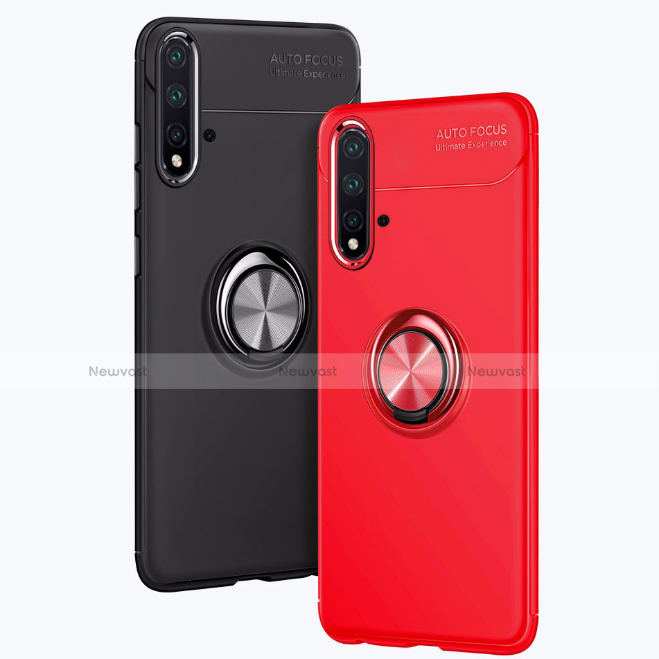 Ultra-thin Silicone Gel Soft Case Cover with Magnetic Finger Ring Stand for Huawei Nova 5 Pro