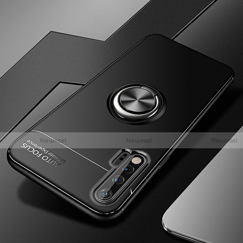 Ultra-thin Silicone Gel Soft Case Cover with Magnetic Finger Ring Stand for Huawei Nova 6