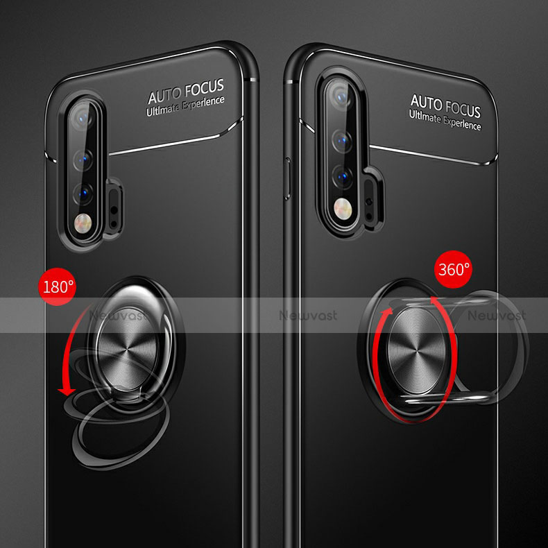 Ultra-thin Silicone Gel Soft Case Cover with Magnetic Finger Ring Stand for Huawei Nova 6 5G