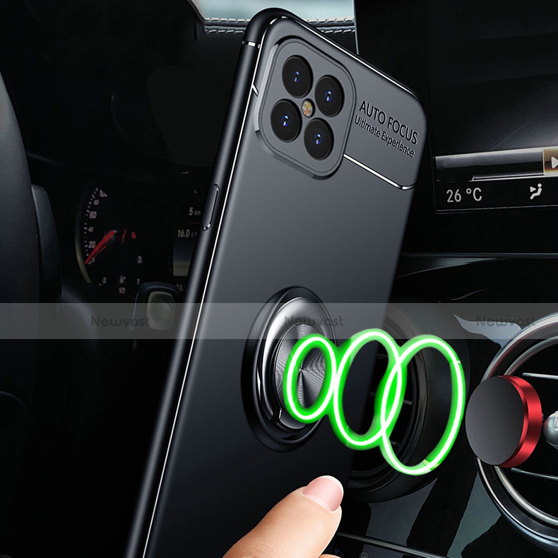 Ultra-thin Silicone Gel Soft Case Cover with Magnetic Finger Ring Stand for Huawei Nova 8 SE 5G