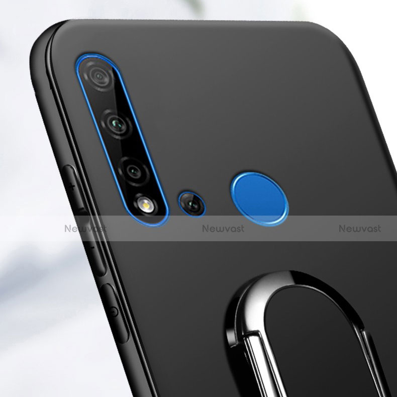 Ultra-thin Silicone Gel Soft Case Cover with Magnetic Finger Ring Stand for Huawei P20 Lite (2019)