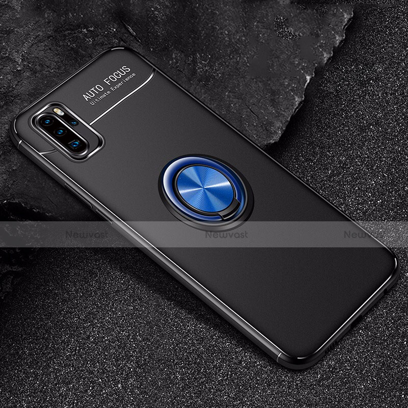 Ultra-thin Silicone Gel Soft Case Cover with Magnetic Finger Ring Stand for Huawei P30 Pro