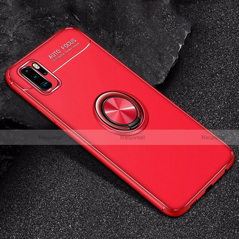 Ultra-thin Silicone Gel Soft Case Cover with Magnetic Finger Ring Stand for Huawei P30 Pro