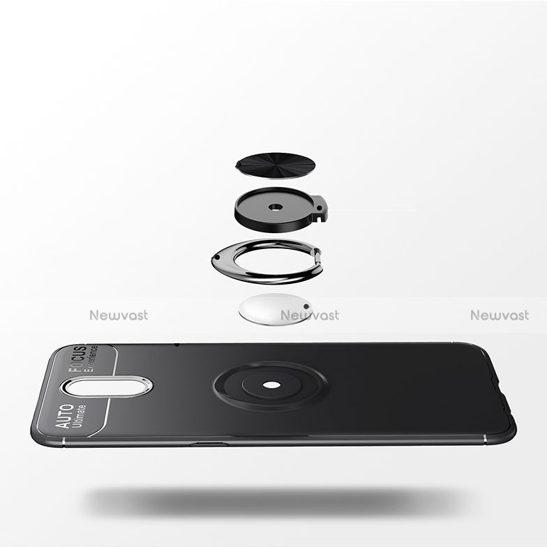 Ultra-thin Silicone Gel Soft Case Cover with Magnetic Finger Ring Stand for OnePlus 7