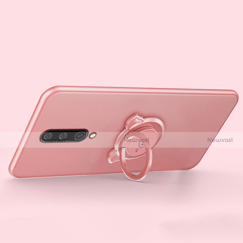 Ultra-thin Silicone Gel Soft Case Cover with Magnetic Finger Ring Stand for OnePlus 8
