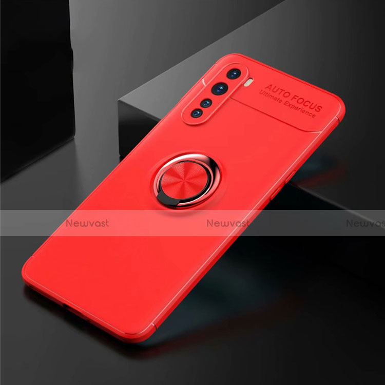 Ultra-thin Silicone Gel Soft Case Cover with Magnetic Finger Ring Stand for OnePlus Nord