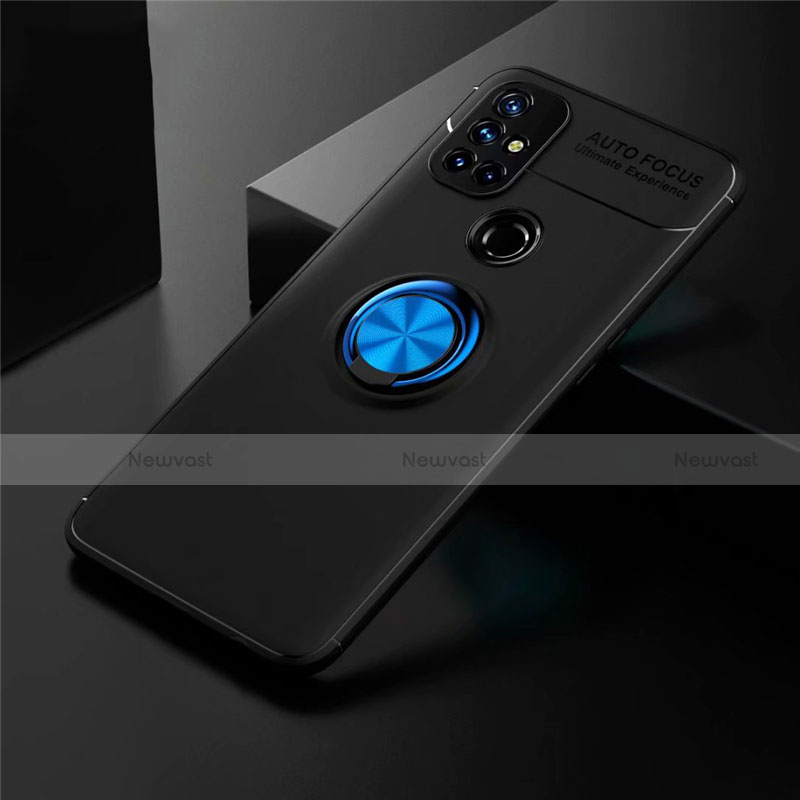 Ultra-thin Silicone Gel Soft Case Cover with Magnetic Finger Ring Stand for OnePlus Nord N10 5G
