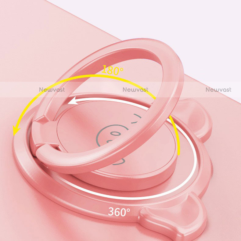 Ultra-thin Silicone Gel Soft Case Cover with Magnetic Finger Ring Stand for Oppo A12e