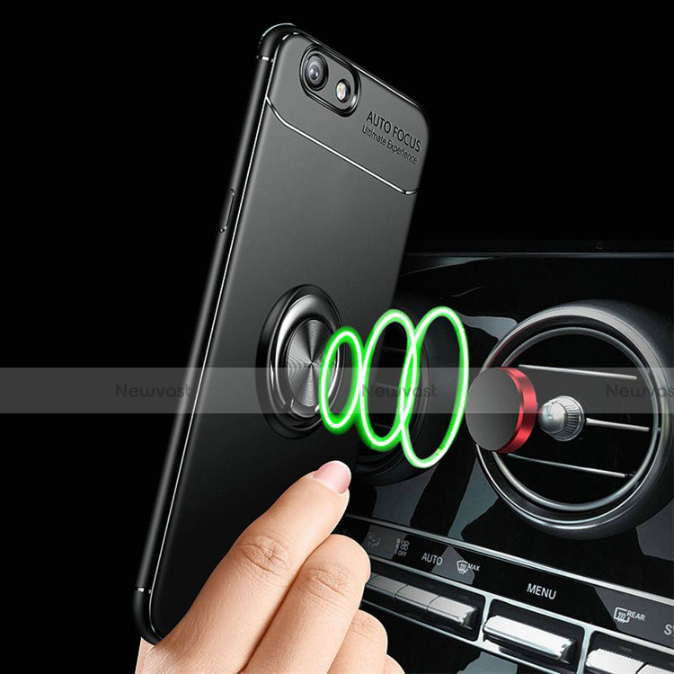 Ultra-thin Silicone Gel Soft Case Cover with Magnetic Finger Ring Stand for Oppo A3