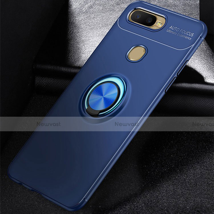 Ultra-thin Silicone Gel Soft Case Cover with Magnetic Finger Ring Stand for Oppo AX7