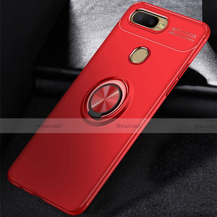 Ultra-thin Silicone Gel Soft Case Cover with Magnetic Finger Ring Stand for Oppo AX7