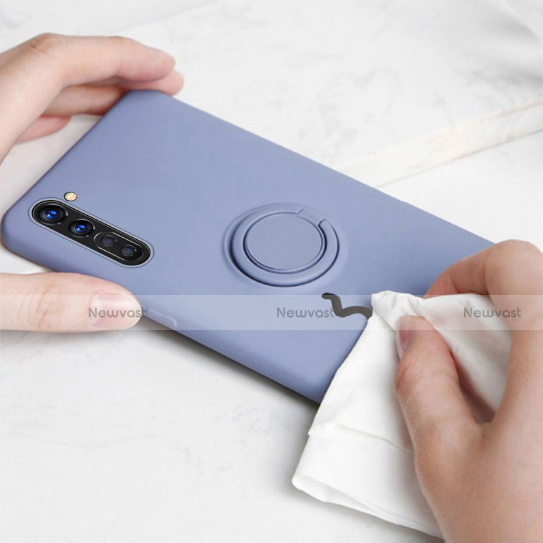 Ultra-thin Silicone Gel Soft Case Cover with Magnetic Finger Ring Stand for Oppo Find X2 Lite